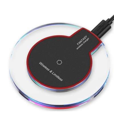 Fantasy Qi Wireless Charger Crystal Ufo Shape Charging Pad With Led Light For iPhone For Huawei