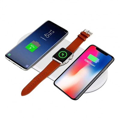 3 in 1 qi wireless fast charging pad for apple watch series and for iphone