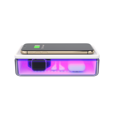 2020 new arrivals portable 15W  fast charging multifunctional UV sterilizer wireless charger box uv light phone sterilizer